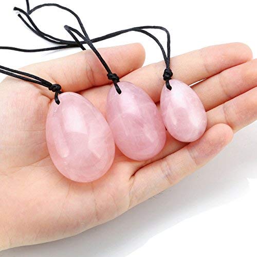 Yoni-Ei CrystalTears aus Rosenquarz in 3 Größen