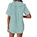 Womens Short Sleeve Shirts Peter Pan Collar Button Down Cotton Blouse Fashion Casual Summer Textured Tops with Pocket Mint Green