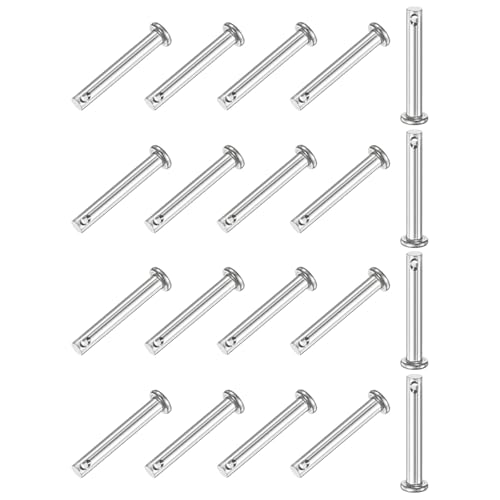M METERXITY 20-Pack Single Hole Clevis Pins, M5 x 35mm 304 Stainless Steel Flat Head Clevis Pins for Mechanical Linkage/Fixed Parts/Ship Rigging, Link Hinge Pin Reusable