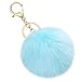 Soleebee Suave Llavero de Piel de Conejo Artificial Bola de la Felpa Llavero Lindo Pom Pom Bolsa Encanto para Las Mujeres Niñas (Cielo Azul)