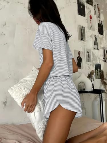 Image of Ekouaer Womens Pajama Sets Sexy Lounge Sets Side Split Short Pj Sets Cute Pjs 2 Piece Comfy Sleepwear Loungewear