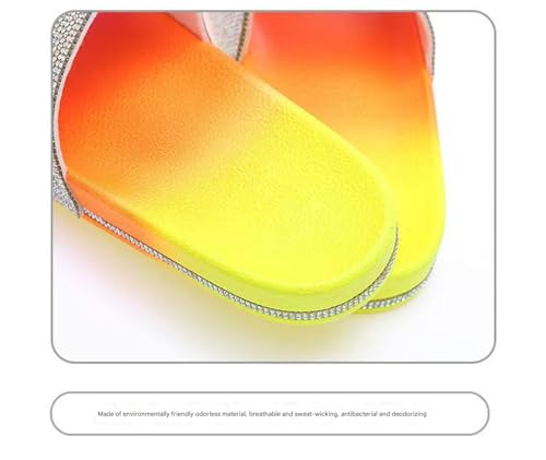 Ladies' slippers, sandals, home flat, fashionable, casual shower, rhinestones, ladies' shiny one foot slippers with soft leather slippers, suitable for summer2
