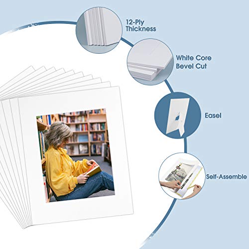 Golden State Art Cardboard Paper Picture Frame For 8X10 Photo, 3/16 Inches Thickness, Includes 10 Clear Bags (White, 10 Pack) #TOP2