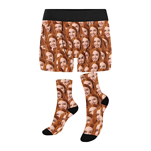 Custom Mens Underwear Boxer Briefs, Socks with Faces on Them Custom Gifts for Boyfriend & Husband