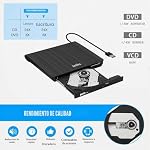 Antika Grabadora de DVD/CD +/-RW, Unidad Externa USB 3.0, Dispositivo Lector de Tarjetas portátil Ultrafino Compatible con Laptop,Desktop,PC Mac/OS/XP/Vista/Win11/Win10/Win8 (Black3.0)