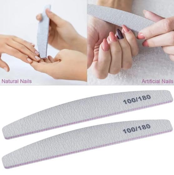 5 PCS Nail File Professional Nail Files Reusable Double Sided Emery Board(100/180 Grit) Nail Styling Tools for Home and Salon Use 3