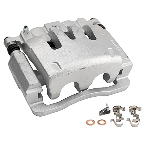 Image of TRQ Rear Performance Brake Pad, Caliper, & Rotor Kit Ceramic Vented Premium G-Coated Compatible with 2005-2007 Ford F-250 Super Duty F-350 Super Duty