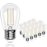 BRIMAX Outdoor String Light Replacement Bulbs,2700k Warm White 2W E27 Screw Bulb S14 LED Bulb for Festoon/Backyard/Party/Patio/Garden String Light,10W-15W Equivalent,Non-dimmable, 15Packs