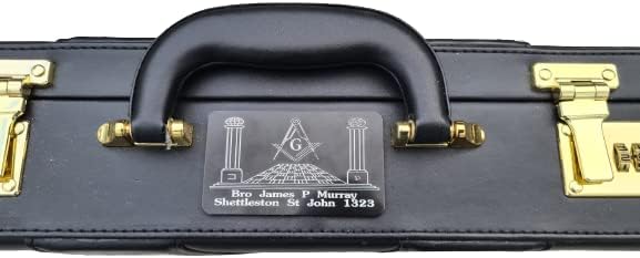 MASONIC REGALIA BRIEFCASE ID PLATE PLAQUE PERSONALISED GIFT AND COMES WITH A FREE KEYRING