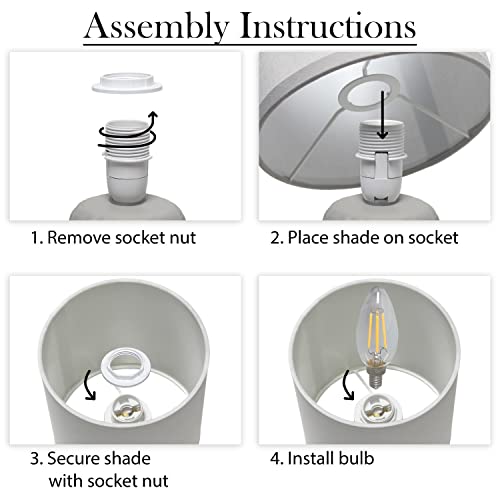 Simple Designs Lt1138-Gry 11.02" Traditional Mini Modern Ceramic Texture Pastel Accent Bedside Table Desk Lamp W Matching Fabric Shade For Home Decor, Bedroom, Nightstand, Living Room, Entryway, Gray #TOP7