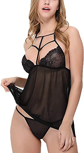 Image of Flute Women Net Above Knee Baby Doll Nightwear lingrie Set Free Size