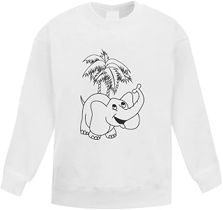 Azeeda 'Happy Elephant' Kid's Sweatshirt/Jumper (9-11 Years) (KW00020326)