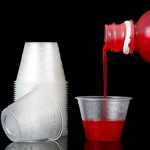 Party Bargains 1 Oz Plastic Disposable Medicine Cups - (100 Count) Premium Quality & Heavy-Duty Plastic Medicine Cup, Excellent For Syrup, Taking Multiple Pills, Epoxy Mix, Crafts #TOP6