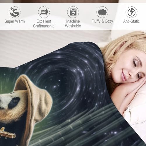 Manta de panda ligera y abrigada de franela térmica de 130x150 cm lavable a máquina 5
