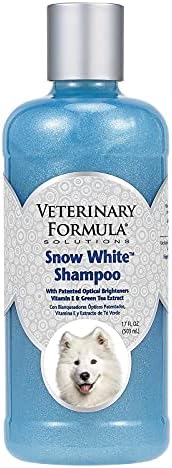 Veterinary Formula Solutions Snow White Shampoo for Dogs and Cats, 17 oz – Safely Remove Stains Without Bleach or Peroxide – Gently Cleanses, Deodorizes and Brightens White Coat – Fresh Scent