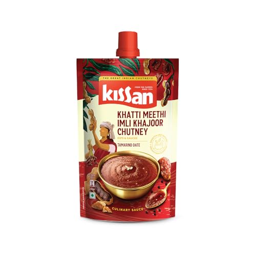 Image of Kissan Khatti Meethi Imli Khajoor Chutney, Tamarind Date Chutney, 200g, For Authentic Indian Taste, With Dates Paste & Tamarind Pulp, Silbatta Like Texture, Free From Artificial Flavors