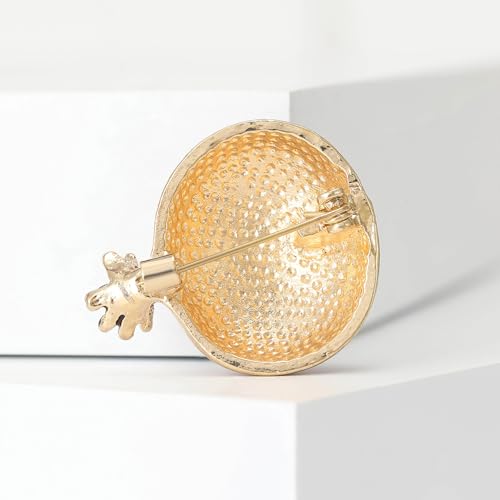 Image of Enamel Fruit Brooch for Women Rhinestones Fruit Lapel Pin Elegant Fruit Brooches Jewelry Gift, Perfect for Dresses Hat Bag