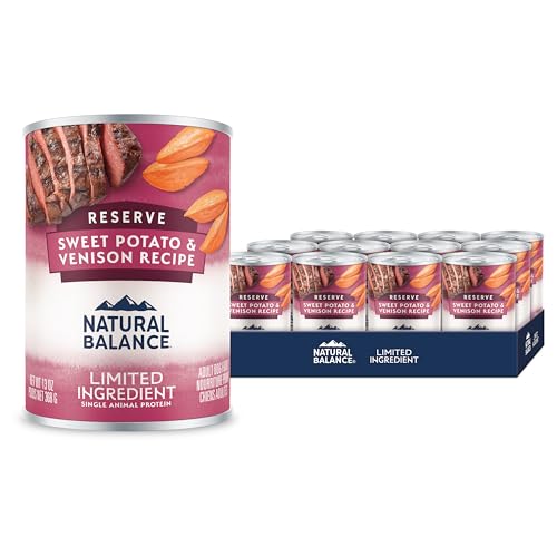 Natural Balance Limited Ingredient Adult Grain-Free Wet Canned Dog Food, Reserve Sweet Potato & Venison Recipe, 13 Ounce (Pack of 12)