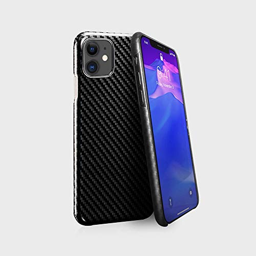monCarbone Carbon Fiber Compatible with iPhone 11 Case 6.1â€ Real 100% Ballistic Fiber Minimalist Slim Perfectly Fit Durable Case Cover Phone with Removable Lens Bumper â€“ Glossy Black