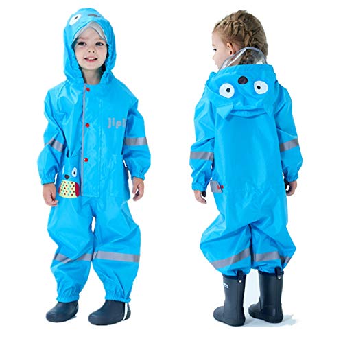 Kids One Piece Rain Suit Boys Girls Waterproof Rainsuit Toddler Rain Coat Coverall