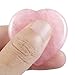 rockcloud Pack of 2 Rose Quartz Crystal Thumb Worry Stone for Anxiety, Healing Crystal Pocket Palm Stone, Heart Shape
