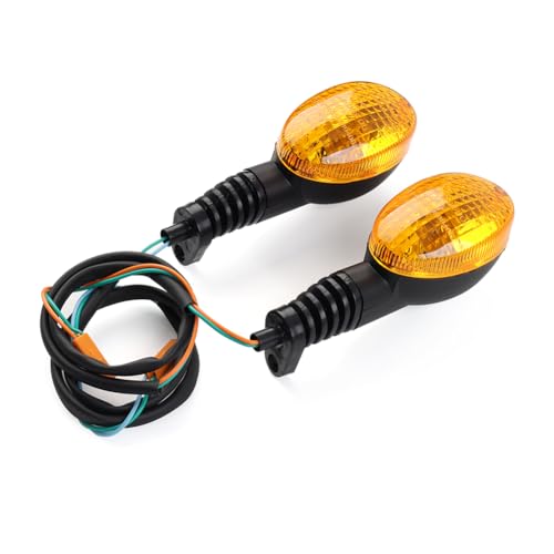 Cnfang4 Motorcycle Turn Tignal, Front Rear Turn Signals Lamp for Kawasaki Ninja 250R 2008-2012; KLX 250SF 2009-2010; KLX250S 2009-2014; VN 650 Vulcan S 2015-2017, Amber Light