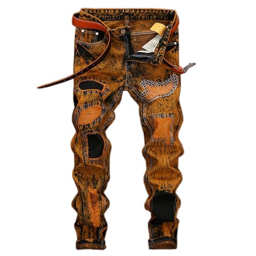 Pantalones vaqueros para hombre holgados Destroyed Y2k Hip Hop Jeans Streetwear Casual Vintage Pantalones de trabajo con cintura elástica con bolsillos Pantalones de ocio cómodos Pantalones de