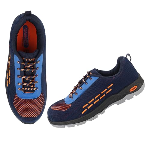 Image of FUEL Armour-1-DD Knitted Fabric Safety Shoes for Men Industrial PVC Double Density Sole, Steel Toe & Energy Absorption Shoe
