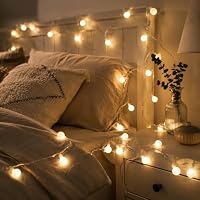ZingBox Lichterkette Kugeln, 2 M 20 LED, Batteriebetrieben, Kugel Lichterketten, Warmweiße Kugeln, Globe Lichterketten Innen Außen für Hochzeiten, Zimmer, Balkon, Weihnachten, Gärten, Camping – Ansicht 4