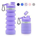 ONTA Collapsible Water Bottle- BPA Free Silicone Foldable Water Bottle for Travel,Silicone Portable Leak-Proof Travel Water Bottle, 20oz