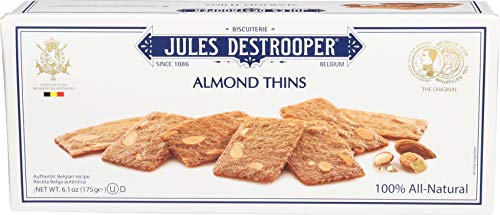 Jules Destrooper Almond Thins, Belgian Almond Butter Cookies, 6.1-Ounce Box