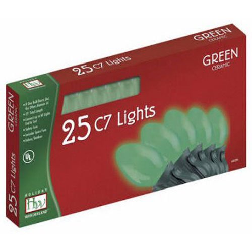 Christmas 25-Light Set, Green Ceramic, 25-Ct.