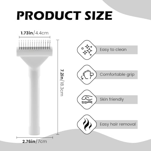 Image of Cat Brush, Pet Hair Removal Tool, Lightweight Deshedding Dog Brush,Cat Brushes for Indoor Cats,Dematting Comb for Dogs Cats,Remove Loose Hair,Pet Grooming Undercoat Rake(White)