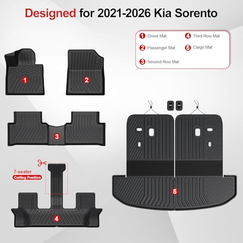Image of Floor Mats for 2021-2025 2026 Kia Sorento Gas