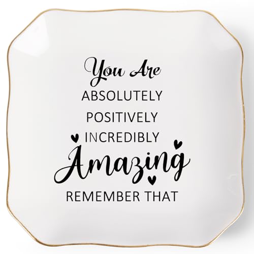 Jelershy Birthday Gifts for Women Ring Jewelry Dish Tray You Are Amazing Gifts for Women Friend Coworker Mom Sister Teacher Retirement Thank You Cheer Up Inspirational Encouragement Gift for Woman