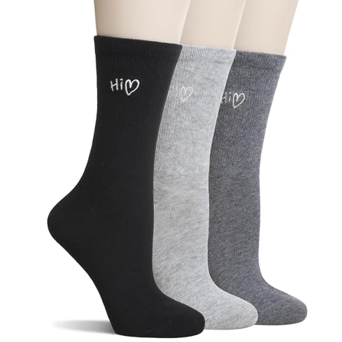 Eocom Women Socks Thin Cotton Bootie Socks Women Above Ankle Crew Socks 3 Pairs