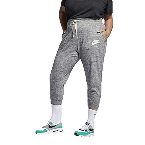 Nike Plus Size Gym Vintage Extended Capris Carbon Heather/Sail 2X