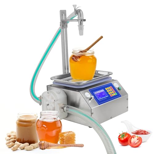 Honey Bottle Filling Machine,10-10000ml Automatic Quantitative Viscous Bottling Equipment Filling Machine, 7L/min Quick Fill Honey Filler for Shampoo Syrup Edible Oil Paste Tomato Sauce