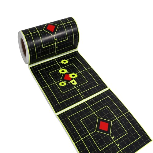 6 Inch 100 Pack Splatter Targets, Reactive Targets Protable Paper Shooting Target Splatter for Shooting Range, Shooting Mat Self-Adhesive Target Stickers Splash Pasters Roll for Indoor Outdoor(1 Roll)
