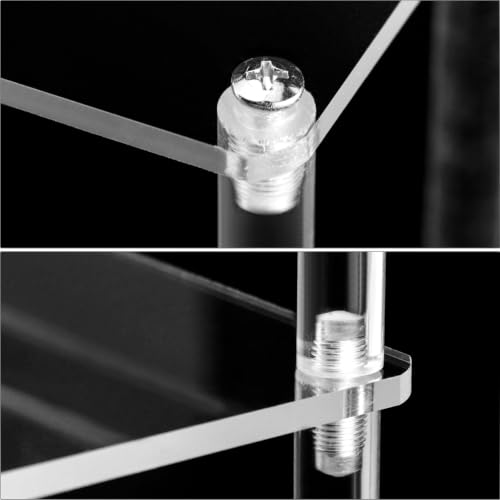 Miniatura 5 de Qwork 5 Niveles Soporte De Exhibición De Acrílico, 4 Mm De Grosor, 32x30x25cm - Vitrina Expositora Transparente Para Figuras Pop Magdalenas Perfumes