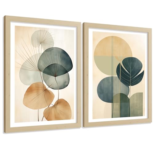 Affiches fleur botanique géométrique pour relooker une chambre ou salle de bain avec du vert