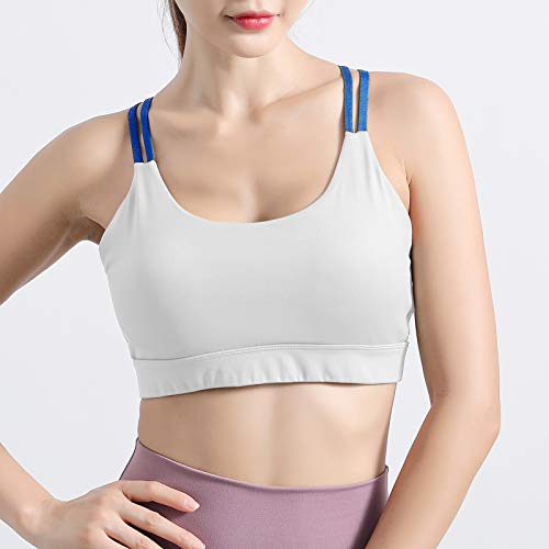 pedkit Sutiã esportivo feminino com decote em U, alças espaguete cruzadas, tops recortados, respiráv