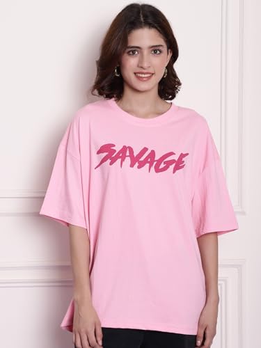 Image of Fabflee Women's Cartoon Oversized Fit Tshirt
