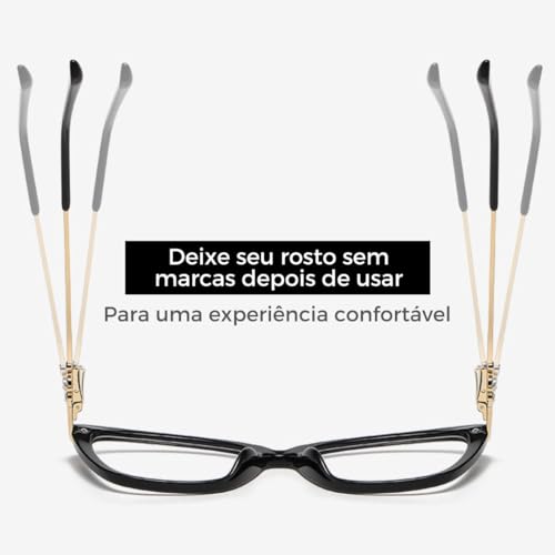 Armação Feminino Óculos de Grau Estiloso Acompanha Limpador de Lente