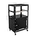 Large AV Cart with Locking Cabinet, Rolling Adjustable Height Utility Cart, Mobile Laptop Workstation Stand with Extra Storage Space, Pullout Tray, Power Strip, 24 * 18 * 41.5in Black