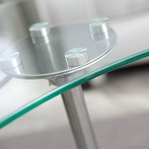 RTA Home and Office Clear Glass and Aluminum Laptop Stand with Casters