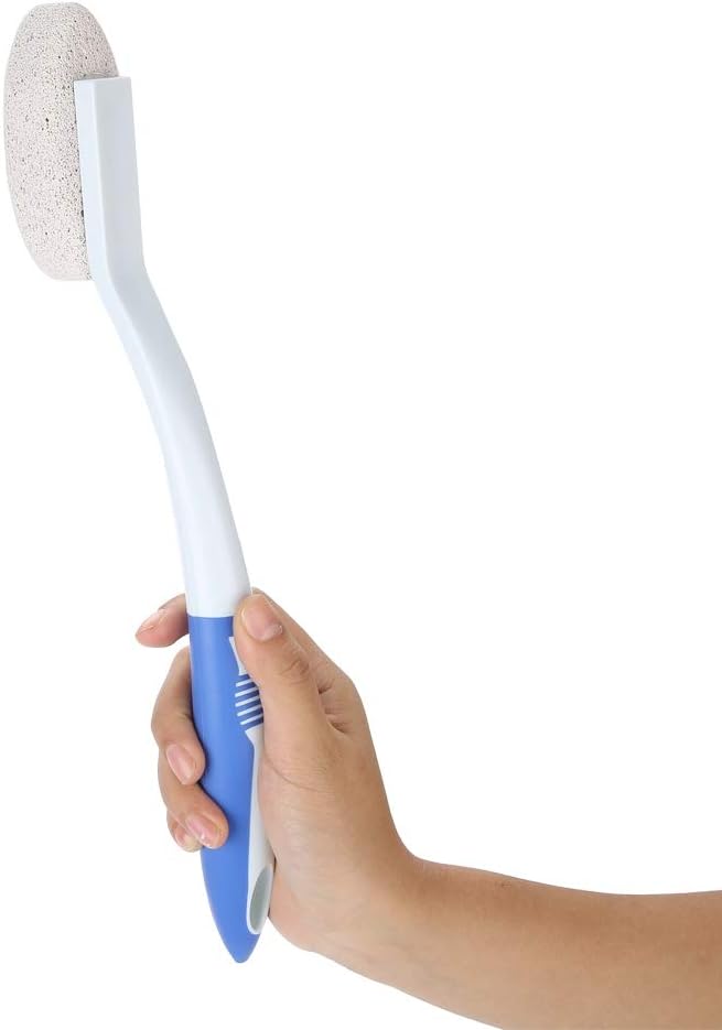 Foot Brush Pumice Stone, Long Handle Foot File Callus Remover Feet Pedicure Tools for Home Foot Care