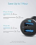 Anker Car Charger, Mini Aluminum Alloy 24W Dual USB Car Charger, PowerDrive 2 Alloy Car Adapter with Blue LED for iPhone12/11/XR/Xs, iPad Pro/Air 2/Mini, Galaxy (Not Compatible with Quick Charge)