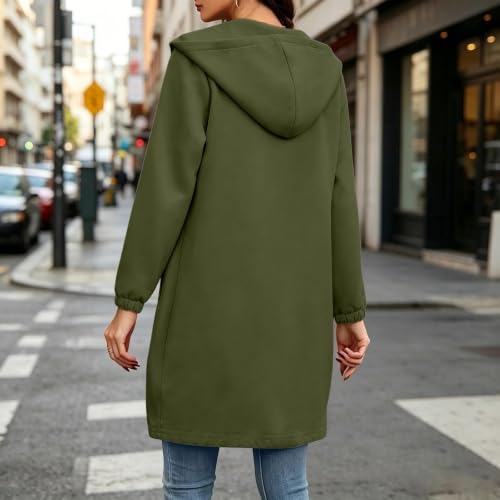 Long Zip Up Hoodie Women Trendy Full Zip Hoodies for Women Sherpa Jacket - image 3