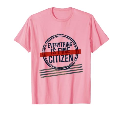 Everything Is Fine, Citizen Vintage Political Protest T-Shirt, Men, Pink, 3X-Large